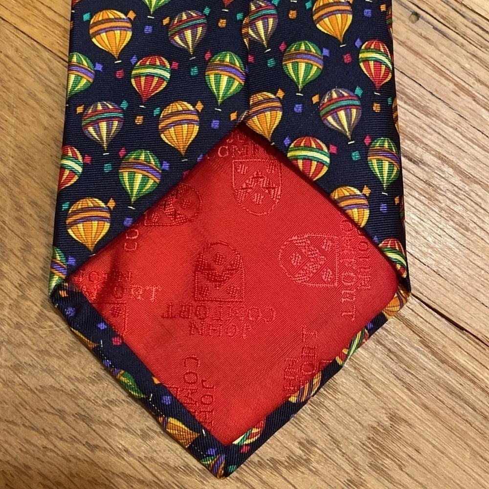John Comfort Made in England Hot Air Balloon Multi Color Silk Tie